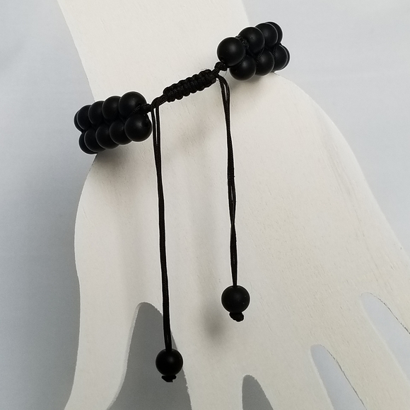 7 Chakra Double Layer Natural Lava Stone Bracelet - Picture 3 of 5